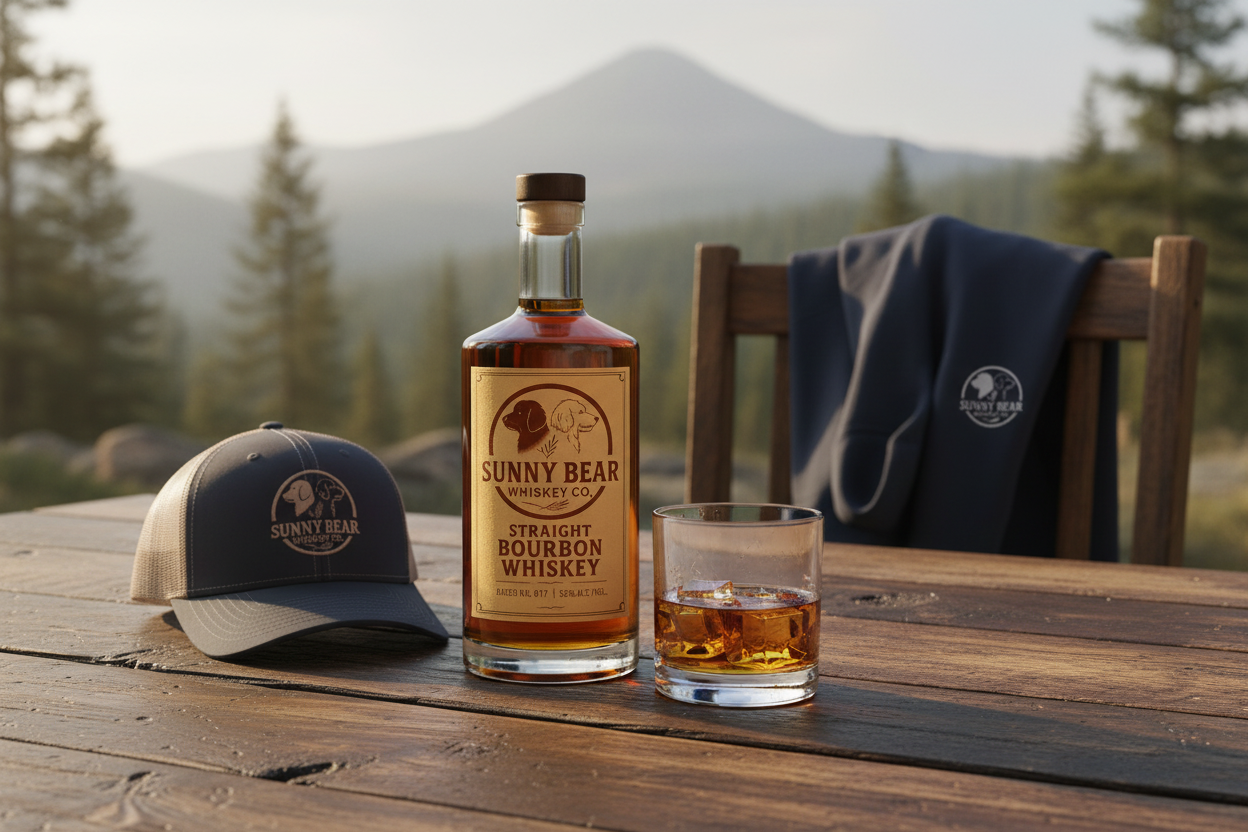 Sunny Bear whiskey and apparel lifestyle